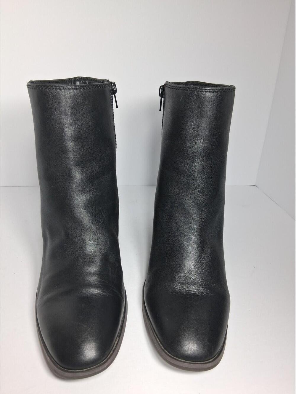 Lucky Brand Women's Black Leather Zip Fashion Ankle Boots, 10M